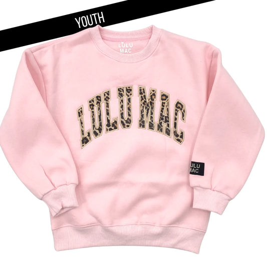Lulu Mac YOUTH Sweatshirt Pink with Leopard