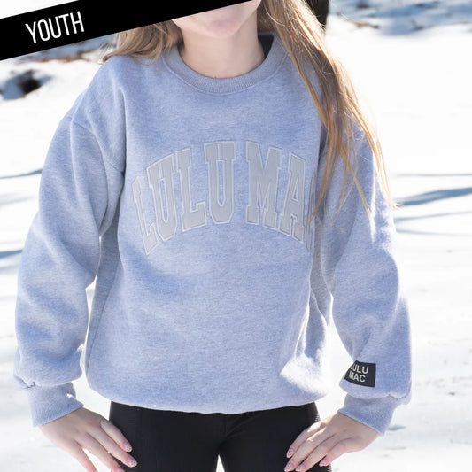 Lulu Mac YOUTH Sweatshirt Grey Mono Stitch