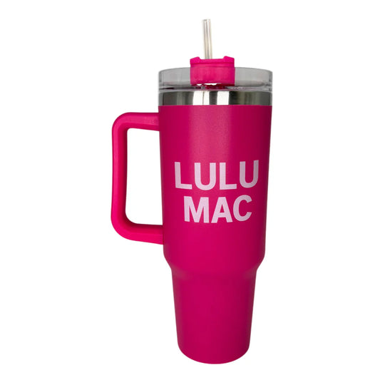 Lulu Mac Tumbler 40oz Hot Pink/Lt Pink