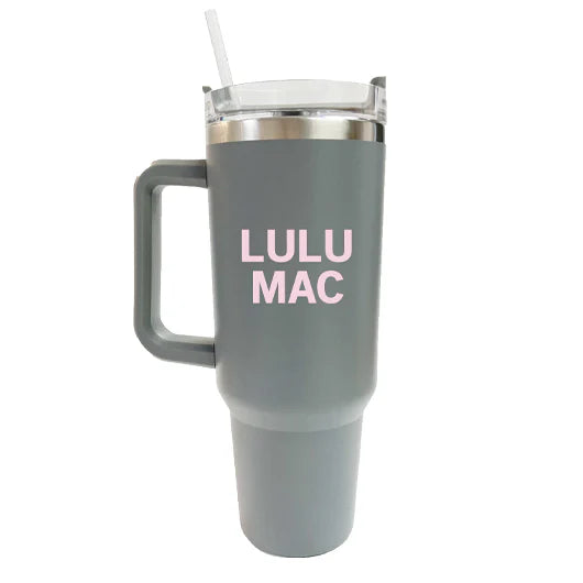 Lulu Mac Tumbler 40oz Grey/Lt Pink