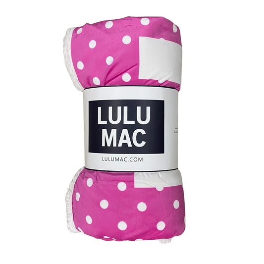 Lulu Mac Blanket Pink with White Dots