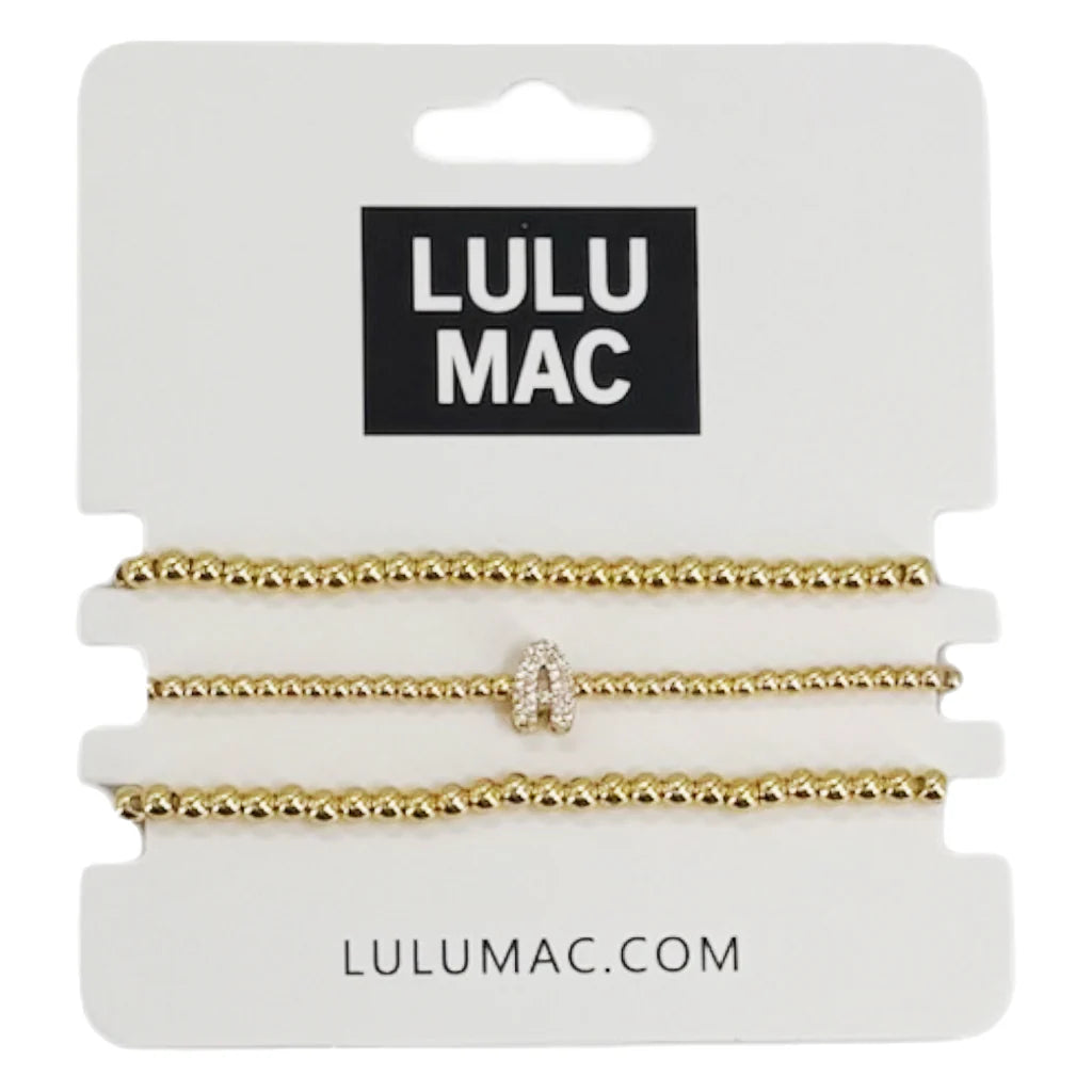 Lulu Mac Stack Initial Bracelet