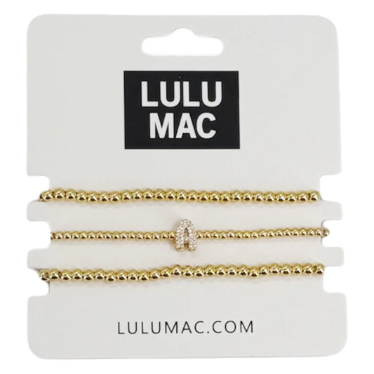 Lulu Mac Stack Initial Bracelet