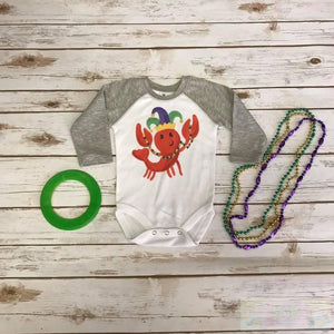 Mardi Gras Gray Ringer Onesie