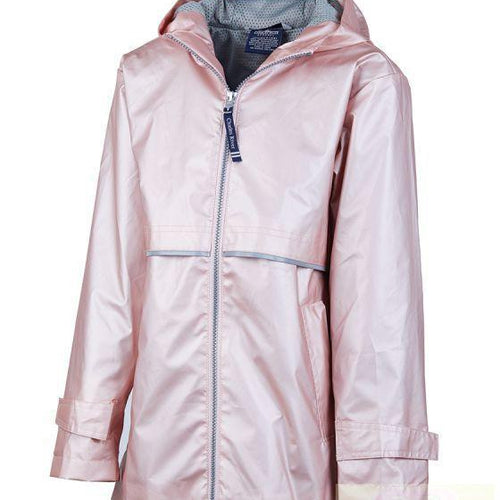 Girl's Rose Gold Charles River New Englander Rain Jacket