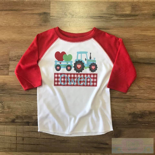 Tractor Full of Love Valentine's Day Ringer T-Shirt