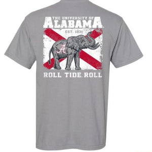 Alabama Elephant State Flag Short Sleeve Shirt