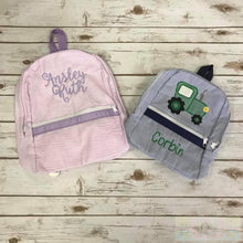Load image into Gallery viewer, Oh Mint! Small Seersucker Backpack