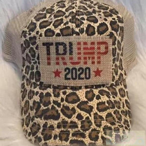 Trump Leopard Mesh Back Trucker Hat