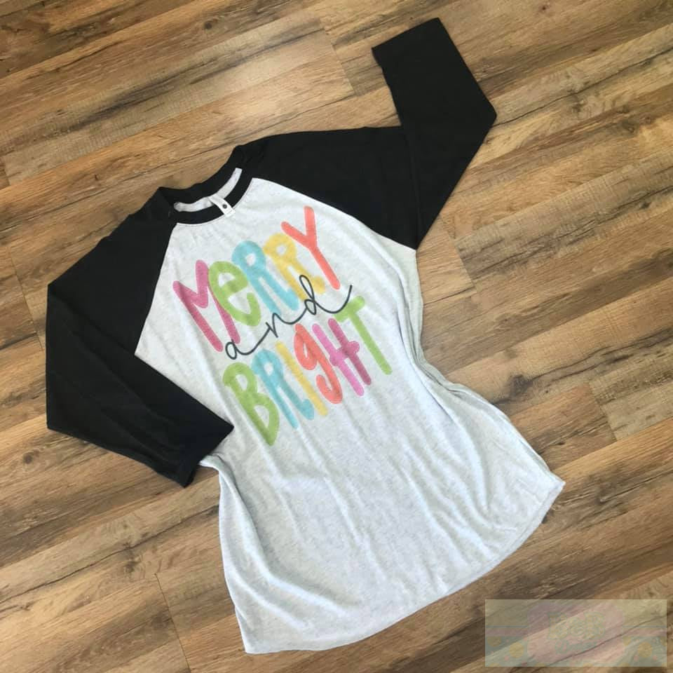 Merry and Bright Ringer T-Shirt