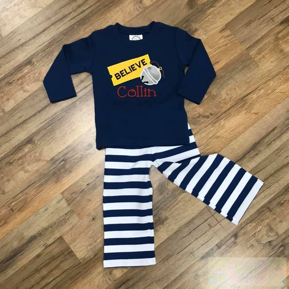 Boy's Sleigh Bell Long Sleeve Pant Set