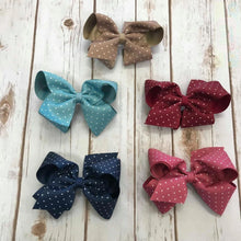 Load image into Gallery viewer, Wee Ones King Polka Dot Hairbow Clip