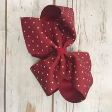 Load image into Gallery viewer, Wee Ones King Polka Dot Hairbow Clip
