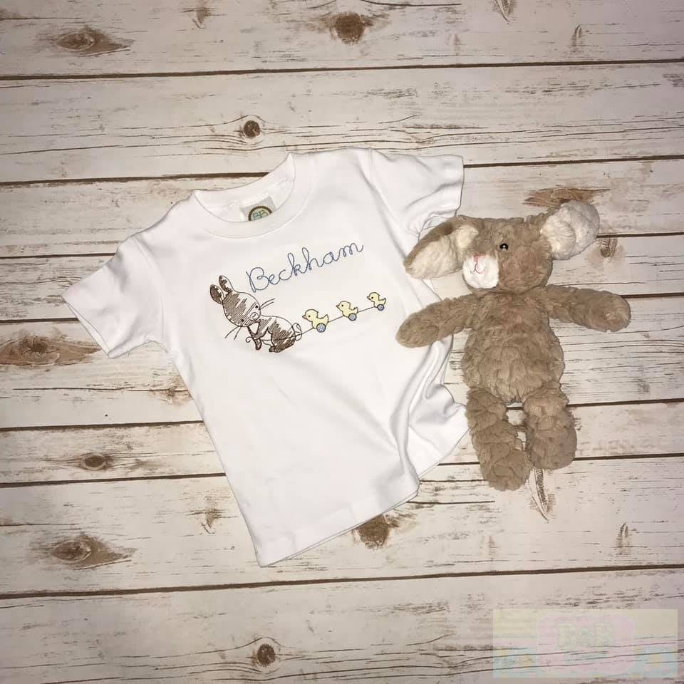Bunny and Ducks Toddler Short Sleeve Shirt