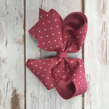 Load image into Gallery viewer, Wee Ones King Polka Dot Hairbow Clip