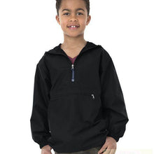 Load image into Gallery viewer, Youth Black Charles River Pack-N-Go Pullover