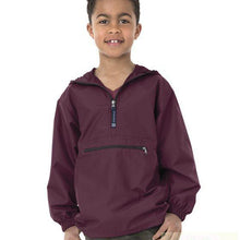 Load image into Gallery viewer, Youth Maroon Charles River Pack-N-Go Pullover