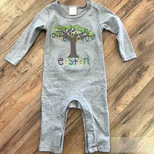 Mardi Gras Beads in Tree Romper