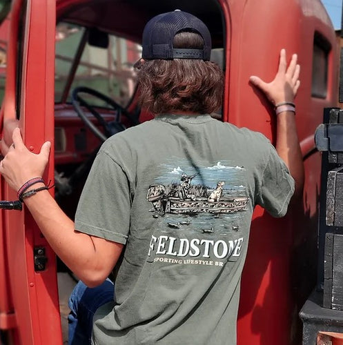 Fieldstone Duck Boat Tee-Moss