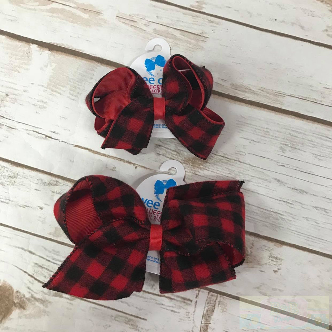 Wee Ones Buffalo Check Hairbow Clip