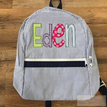 Load image into Gallery viewer, Oh Mint! Small Seersucker Backpack