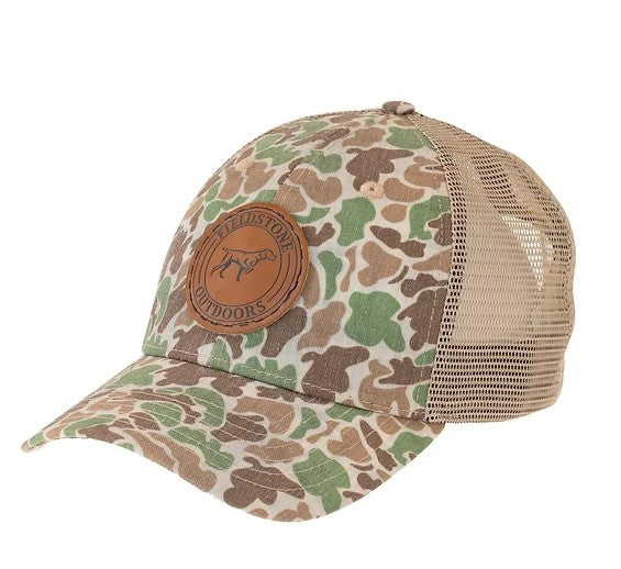 Fieldstone Hat Camo Circle Leather Patch