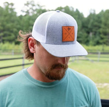 Load image into Gallery viewer, Old South Cross Leather Patch Trucker Hat