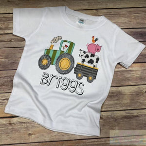 Farm Animals and Tractor Short Sleeve T-Shirt