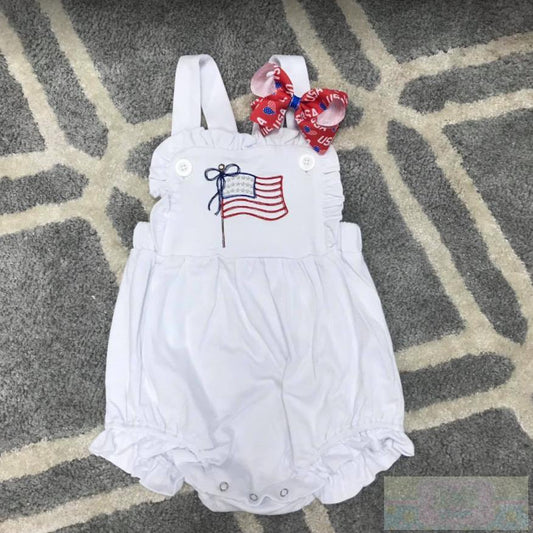 Flag Sketch Ruffle Sunsuit