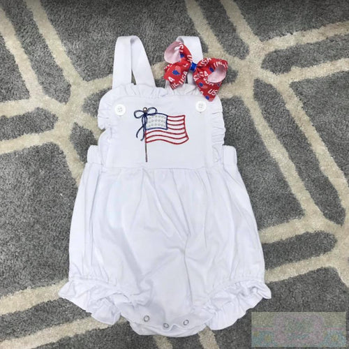 Flag Sketch Ruffle Sunsuit