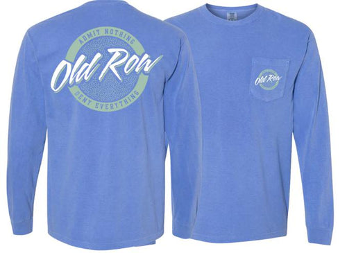 Old Row Circle Logo Flo Blue T-Shirt Long Sleeve