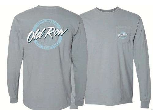 Old Row Circle Logo Grey Light Blue T-Shirt Long Sleeve