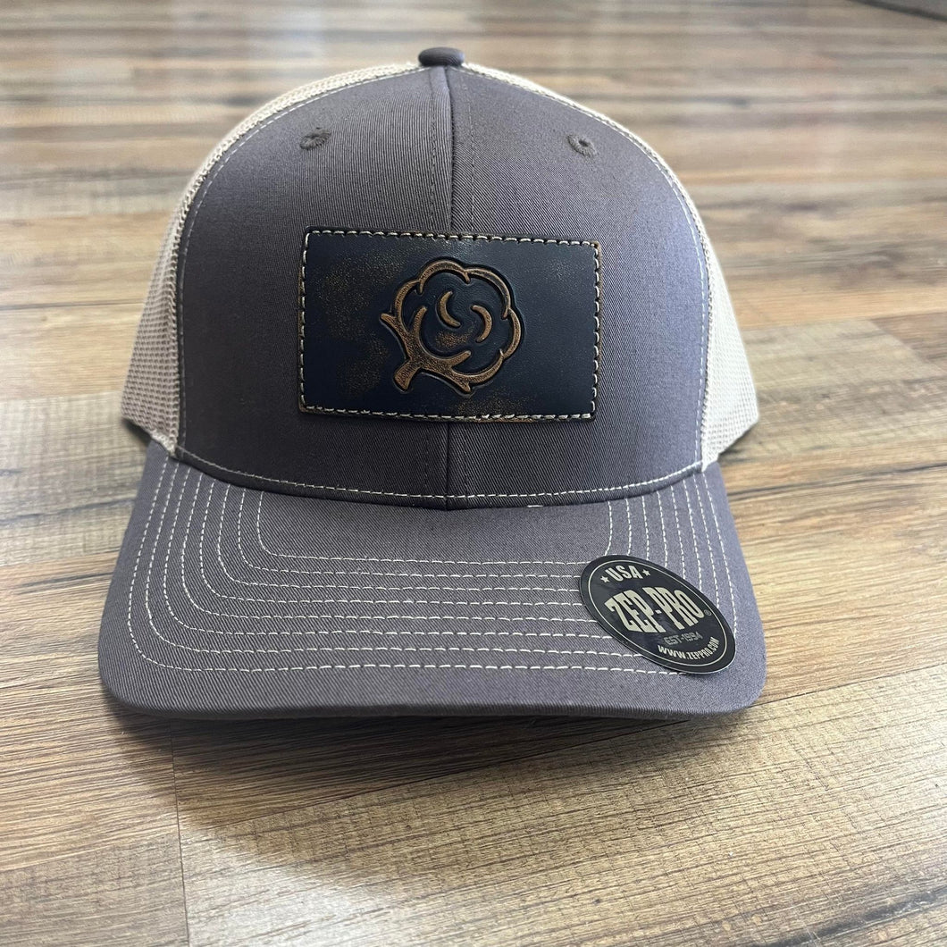 ZEP-PRO Trucker Hat Brown/Khaki Leather Patch Cotton