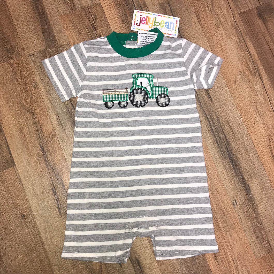 Jellybean Tractor Short Sleeve Boy Romper