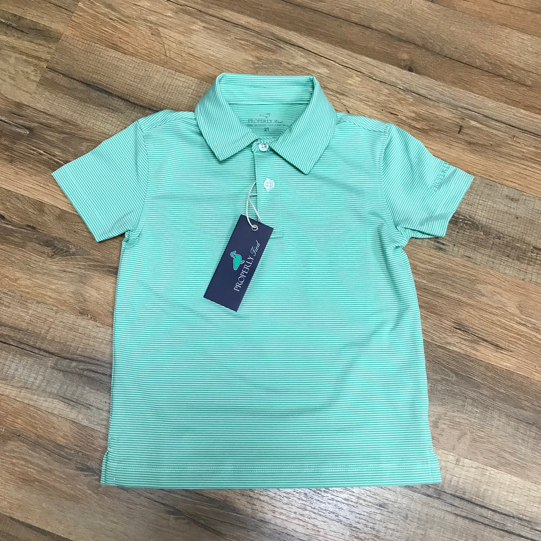Properly Tied Gulfport Polo - Seafoam Stripe