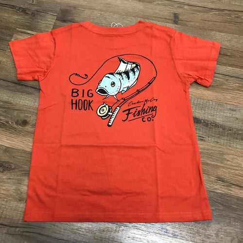 Kids' Big Hook Short Sleeve Pocket Tee- Burnt Orange