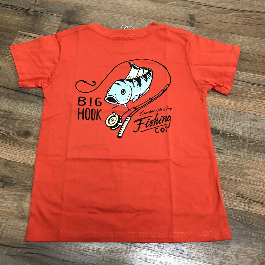 Kids' Big Hook Short Sleeve Pocket Tee- Burnt Orange