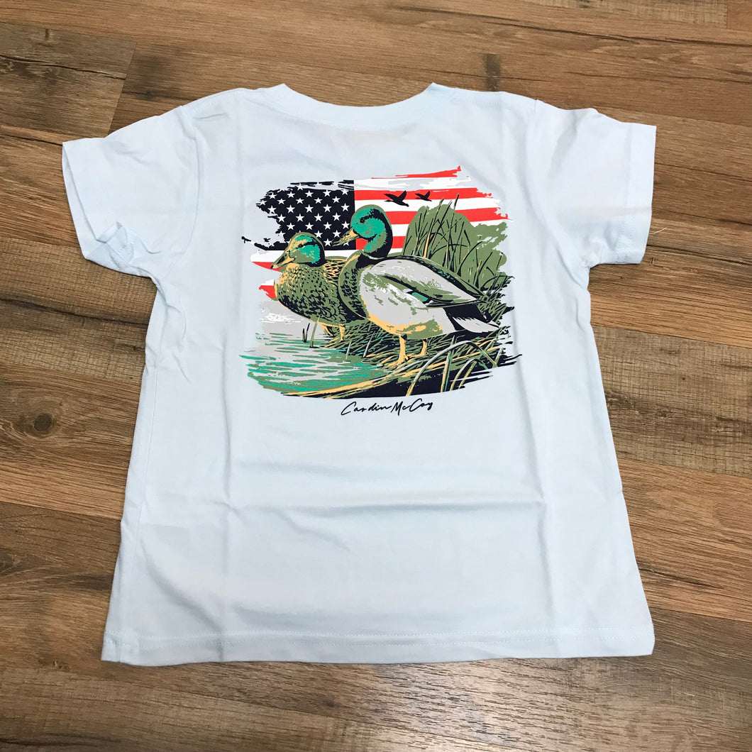Kids' American Mallard Short Sleeve Tee- Cool Blue