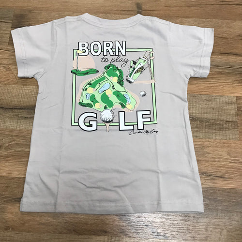 Kids' Born to Golf Pocket Tee - Ice Gray