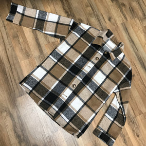 Button Down Plaid Shacket