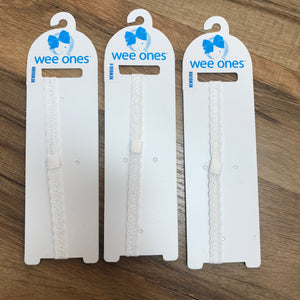 Wee One Baby Girl Add-a-Bow Band- Narrow white Lace