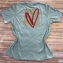 Load image into Gallery viewer, Leopard Heart Short Sleeve Tee