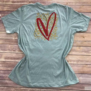 Leopard Heart Short Sleeve Tee
