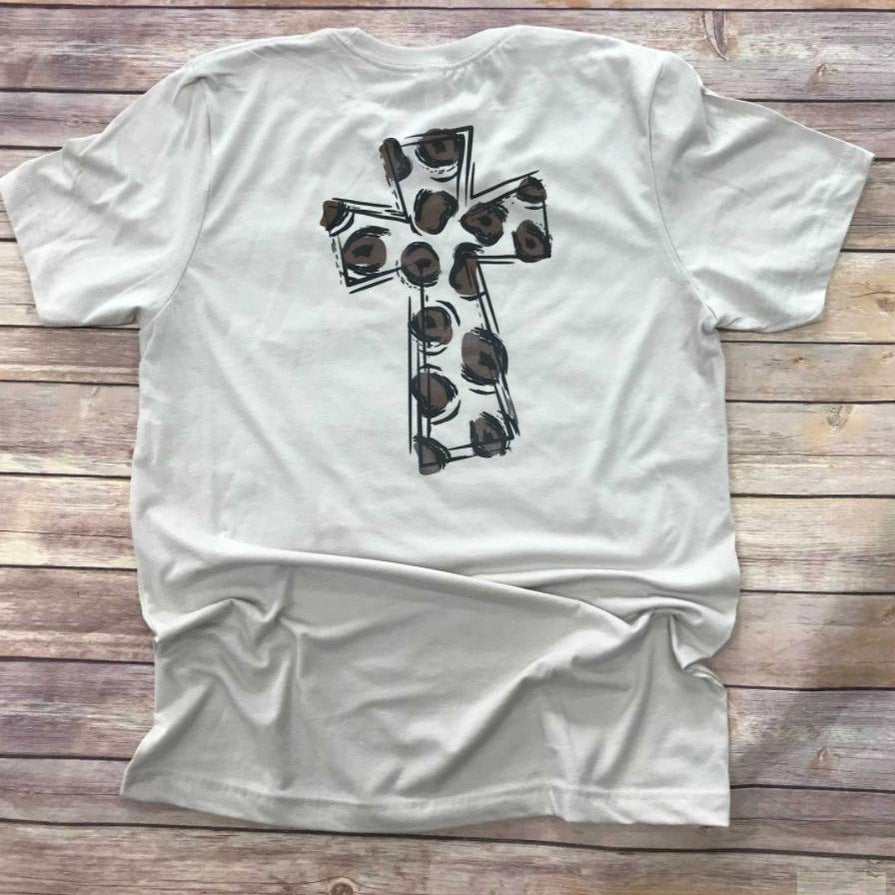 Leopard Cross Short Sleeve Tee