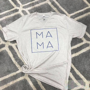 Custom Mama Square V-neck T-shirt