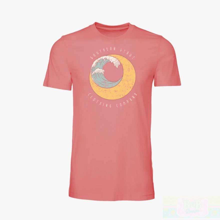 Southern Strut Moon and Waves Short Sleeve T-Shirt