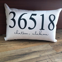 Load image into Gallery viewer, Personalized Zip Code Black Pillow Cover -  Rectangle