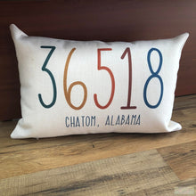 Load image into Gallery viewer, Personalized Zip Code Multi-color Pillow Cover -  Rectangle