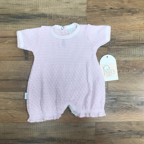 Paty Romper Short Sleeve Knit Pink