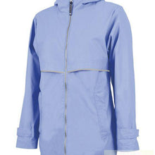 Load image into Gallery viewer, Women&#39;s Periwinkle Charles River New Englander Rain Jacket
